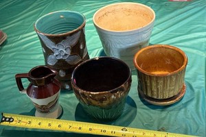 Lot of Assorted Vintage Art Pottery Planters Vase McCoy Pitcher
