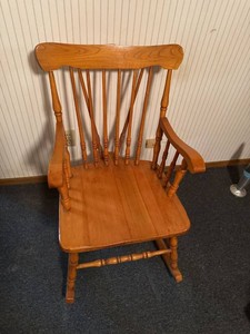 Vintage Child Size Windsor Style Wooden Rocking Chair Armchair