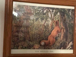 Currier & Ives Framed Hunting Prints & Wood Wall Candle Sconce