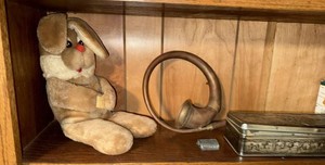 Mixed Lot Vintage Collectibles Rapala Mug Tin Box Plush Bunny