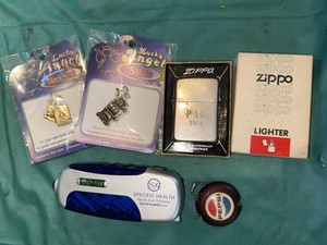 Zippo Lighter Lucky Angel Pins Pepsi Tape Measure Promo Tool Lot