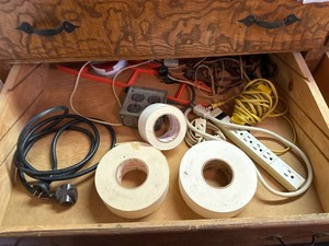 Lot of Assorted Electrical Supplies Saw Blades Hardware Shop Parts