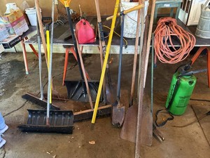 Lot of Assorted Yard Garden Tools Extension Cord Pump Sprayer