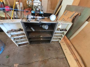 Metal Shop Storage Cabinet with Pneumatic Air Tools & Accessories