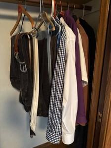 Mens Clothing Lot Dress Shirts Jeans Pants Belts Sport Coat Mixed