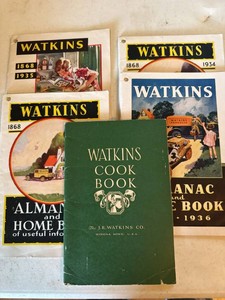 Vintage Watkins Almanac and Home Book Collection with Cook Book