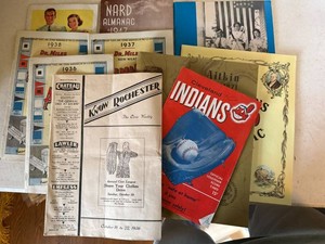 Vintage Almanac & Ephemera Lot Dr. Miles Cleveland Indians Minnesota