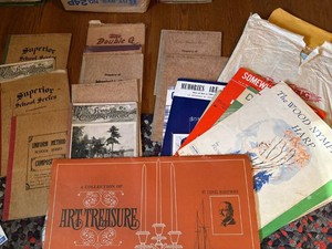 Vintage School Composition Books Sheet Music Ephemera Paper Lot