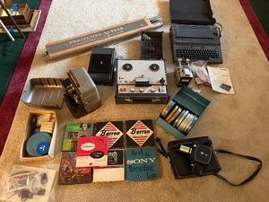 Vintage 8mm Film Projector Screen Reel Tape Accessory Lot
