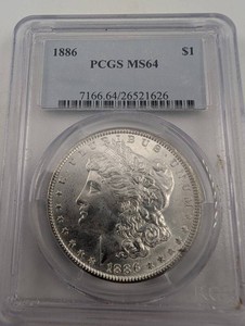 1886 Morgan Silver Dollar PCGS MS64