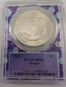 1921 Morgan Dollar PCGS MS63