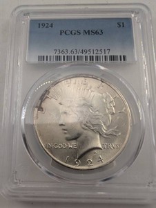 1924 Peace Dollar PCGS MS63