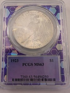 1923 Peace Dollar PCGS MS63
