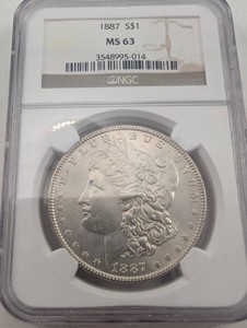 1887 NGC MS 63 Morgan Silver Dollar