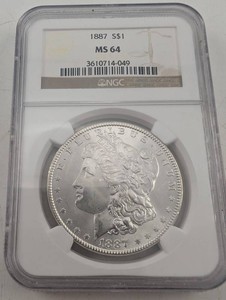 1887 Morgan Silver Dollar NGC MS 64