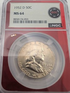 1952-D Franklin Half Dollar NGC MS 64