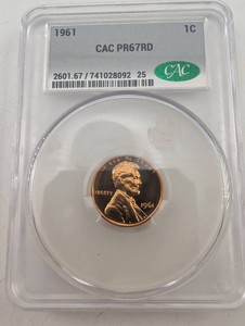 1961 Lincoln Cent 1C CAC PR67RD