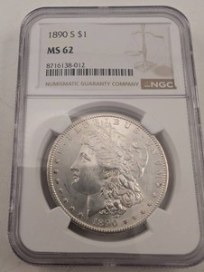 1890-S Morgan Dollar, NGC MS 62