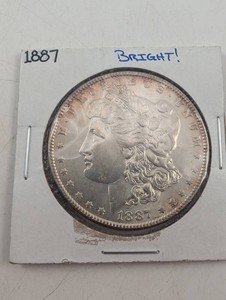 Bright 1887 Morgan Dollar