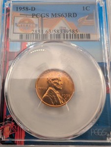 1958-D Lincoln Cent PCGS MS63RD