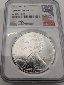 1993 NGC Gem Uncirculated American Silver Eagle $1