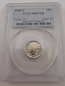 1944-S United States 10-Cent Coin PCGS MS67FB