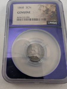 1868 United States 3-Cent Nickel NGC Genuine