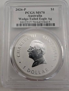 2026-P PCGS MS70 Australia Wedge-Tailed Eagle 1 oz Silver Coin