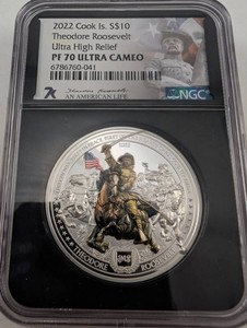 2022 Cook Islands $10 Theodore Roosevelt PF 70 Ultra Cameo