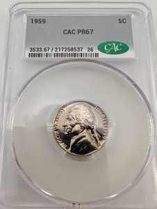 1959 Jefferson Nickel CAC PR67