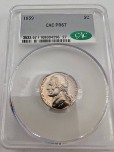 1959 Jefferson Nickel CAC PR67