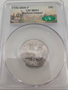 2026-P Mayflower Compact 25C CAC MS64 Coin