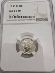 NGC 1938-D Mercury Dime MS 66 FB