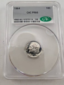 1964 CAC PR66 Roosevelt Dime