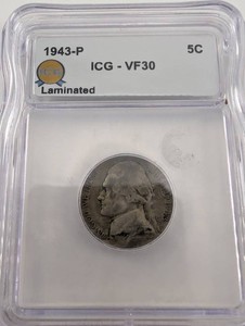 1943-P Jefferson Nickel ICG VF30