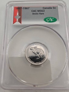 Canada 5c 1867-1967 Arctic Hare CAC MS62