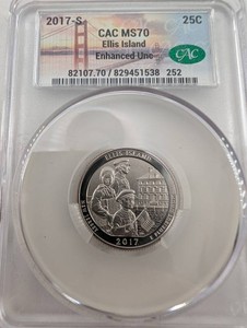 2017-S Ellis Island Quarter CAC MS70
