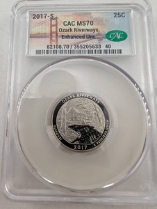 2017-S Ozark Riverways Quarter CAC MS70