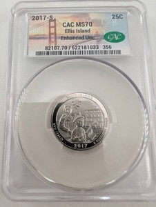 2017-S Ellis Island Quarter CAC MS70