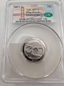 2017-S Effigy Mounds Quarter CAC MS70
