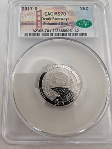 2017-S Ozark Riverways Quarter CAC MS70