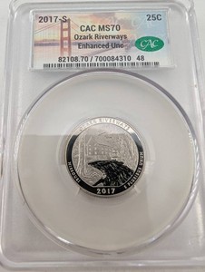 2017-S Ozark Riverways Quarter CAC MS70