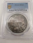 1897-S Morgan Silver Dollar PCGS MS64 Toned!