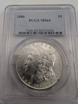 1886 Morgan Silver Dollar PCGS MS64