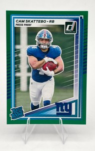 2025 Panini Donruss #302 Cam Skattebo RC Green Press Proof New York Giants