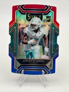 2021 Panini Select #248 Jaylen Waddle RedBlueGreen Prizm Die-Cut RC Rookie Card