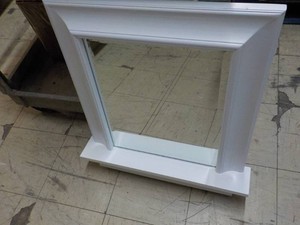 Wall Wood Framed Mirror with Shelf 23 x 28