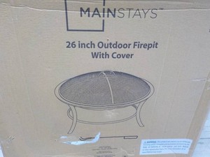 Mainstays 26 Outdoor Firepit with Cover- new in box