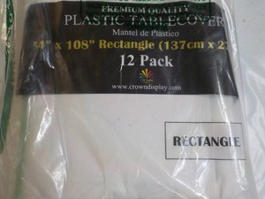 12 pack 108 Rectangle Plastic Table covers