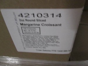 Case of 150 Croissants, have been kept frozen